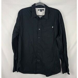 VOLCOM X FACTOR LONG SLEEVES BUTTON UP BLACK SHIRT MEN’S SIZE LARGE